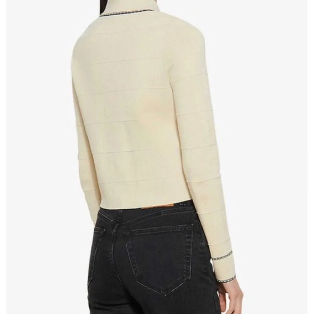 Sandro Natural Lore Braided-trim Knitted Cardigan - Picture 2 of 13